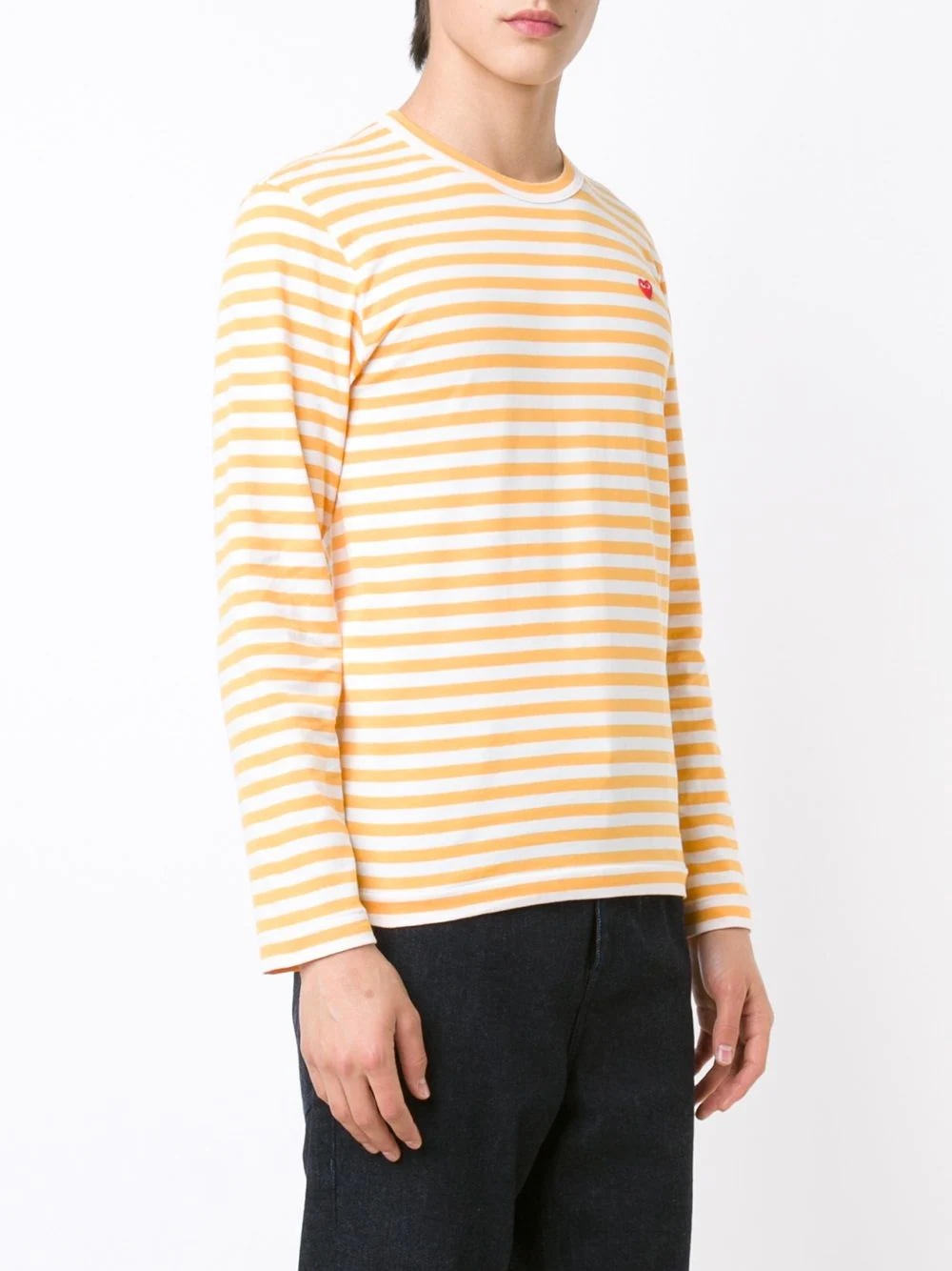 heart logo striped T-shirt - 3