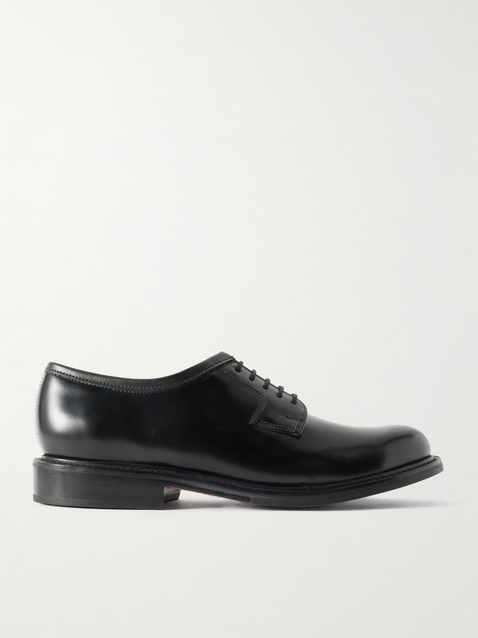 Camden Polished-Leather Derby Shoes Black - 1