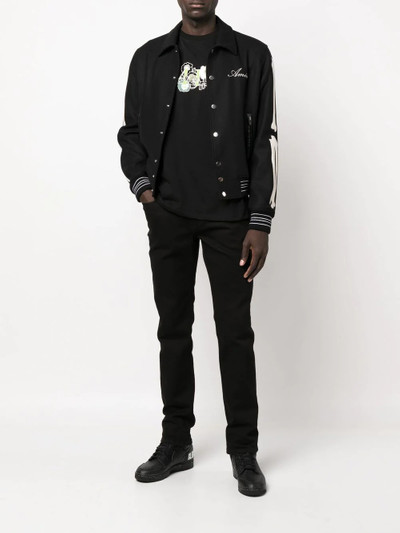 AMIRI bones appliqué wool-blend bomber jacket outlook