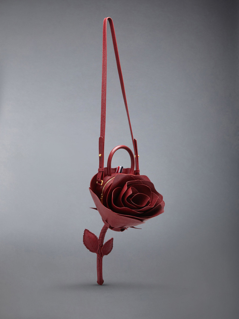 Thom Browne Pebble Grain Rose Small Crossbody Bag outlook