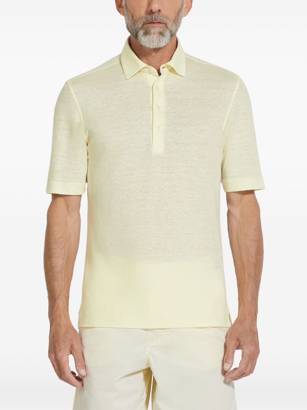linen polo shirt - 3