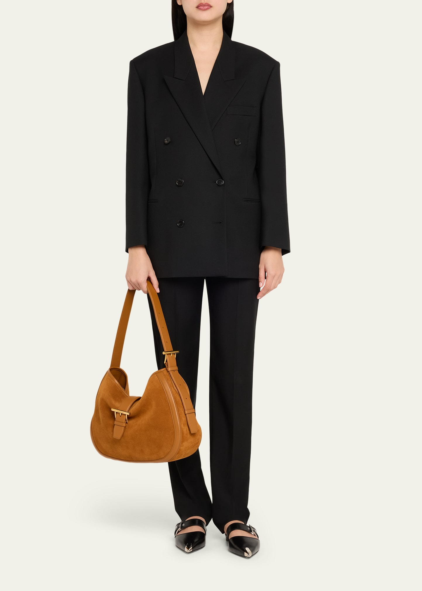 T-Bar Suede Shoulder Bag - 6
