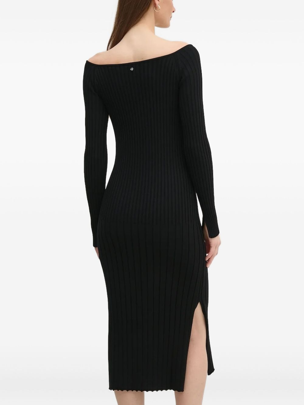 ribbed keyhole-neck dress - 2