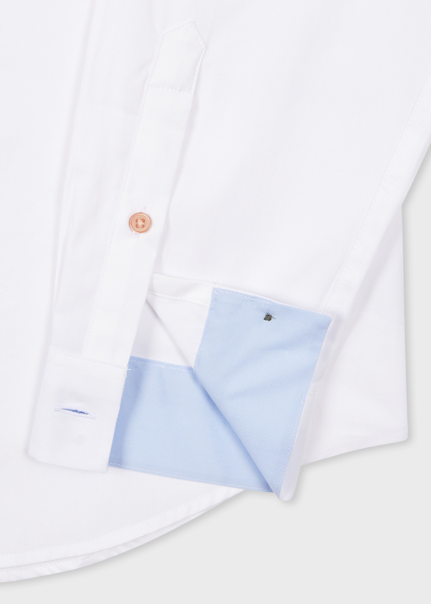 Tailored-Fit White Stretch-Cotton Shirt With Multicolour Buttons - 2