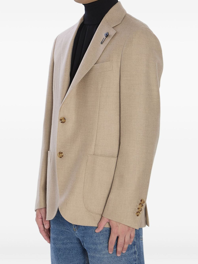 LARDINI patch-pocket cashmere blazer outlook