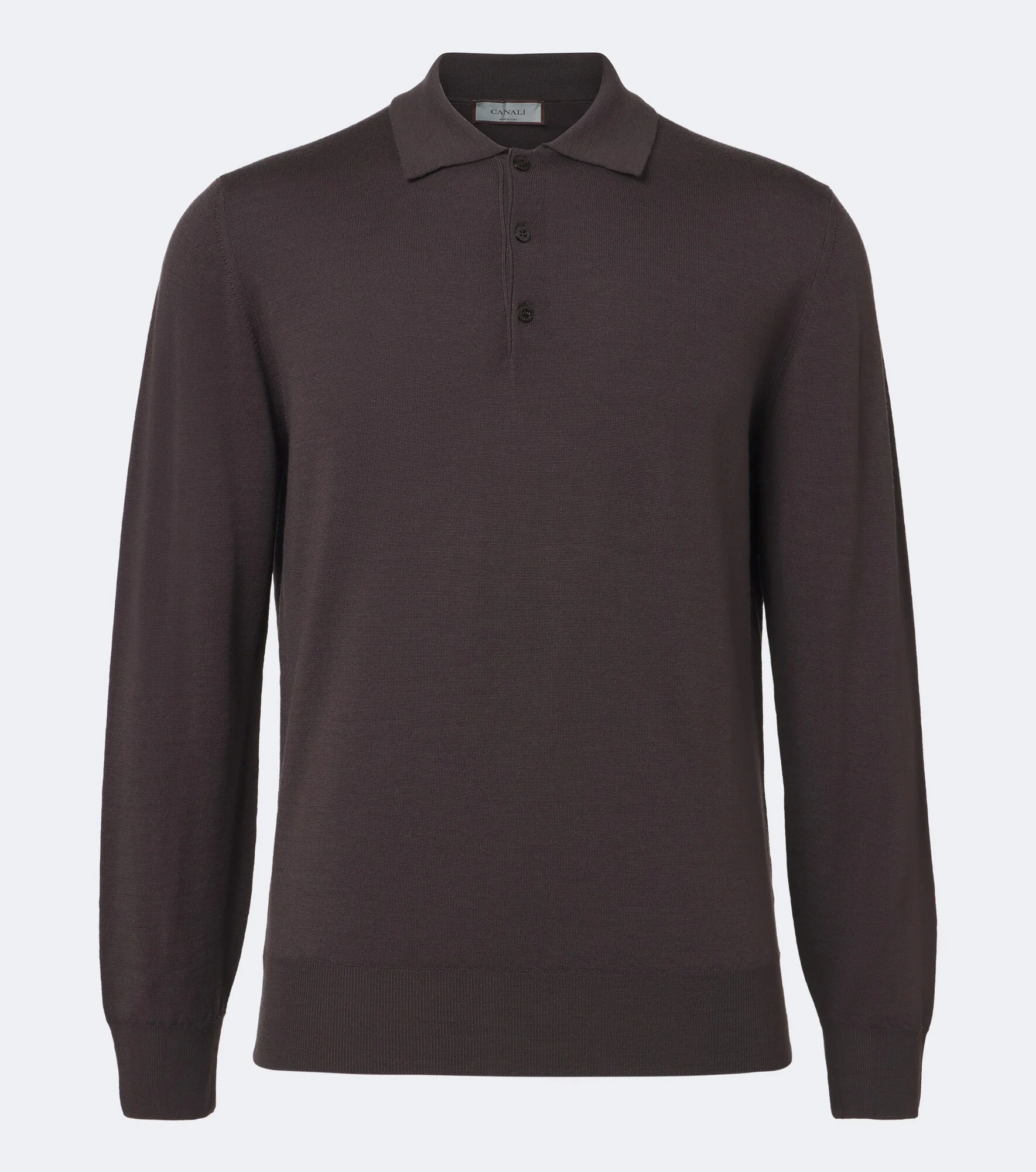 Virgin wool polo sweater - 1