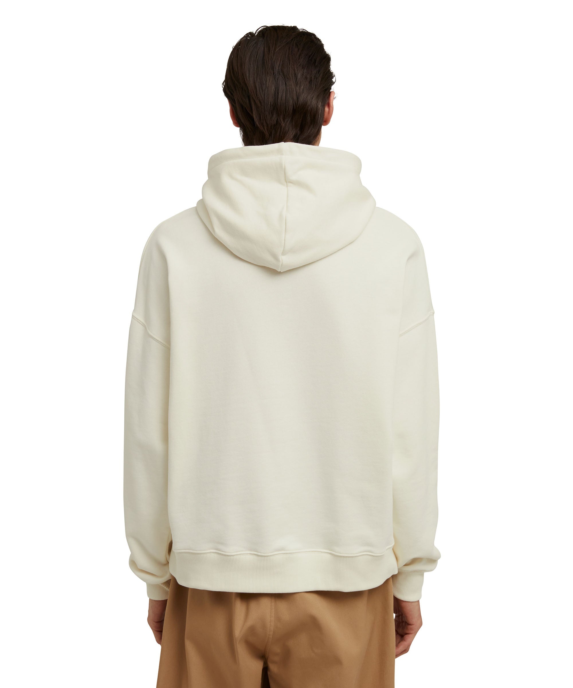 Cotton hooded sweatshirt with MSGM brushstroke logo - 3