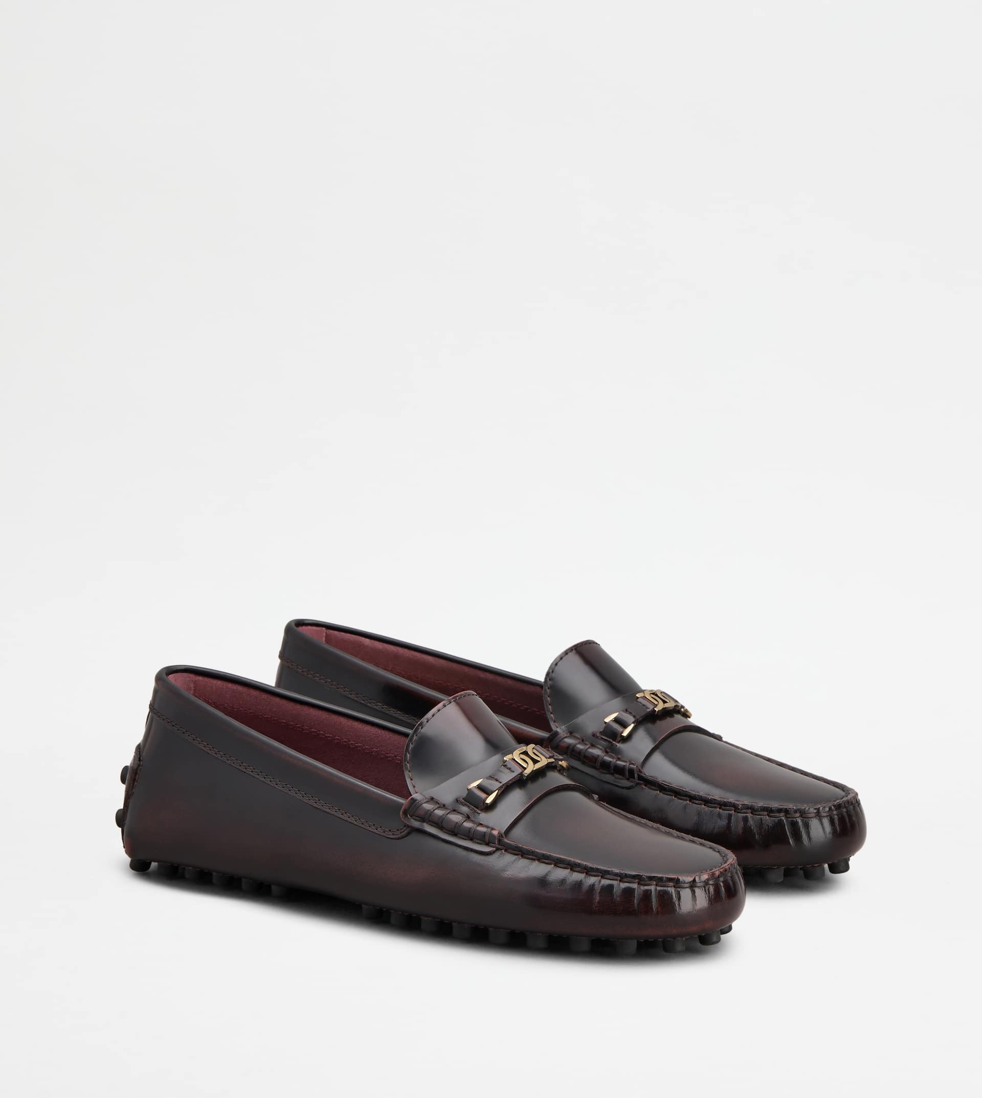GOMMINO DRIVING SHOES IN LEATHER - BURGUNDY - 3
