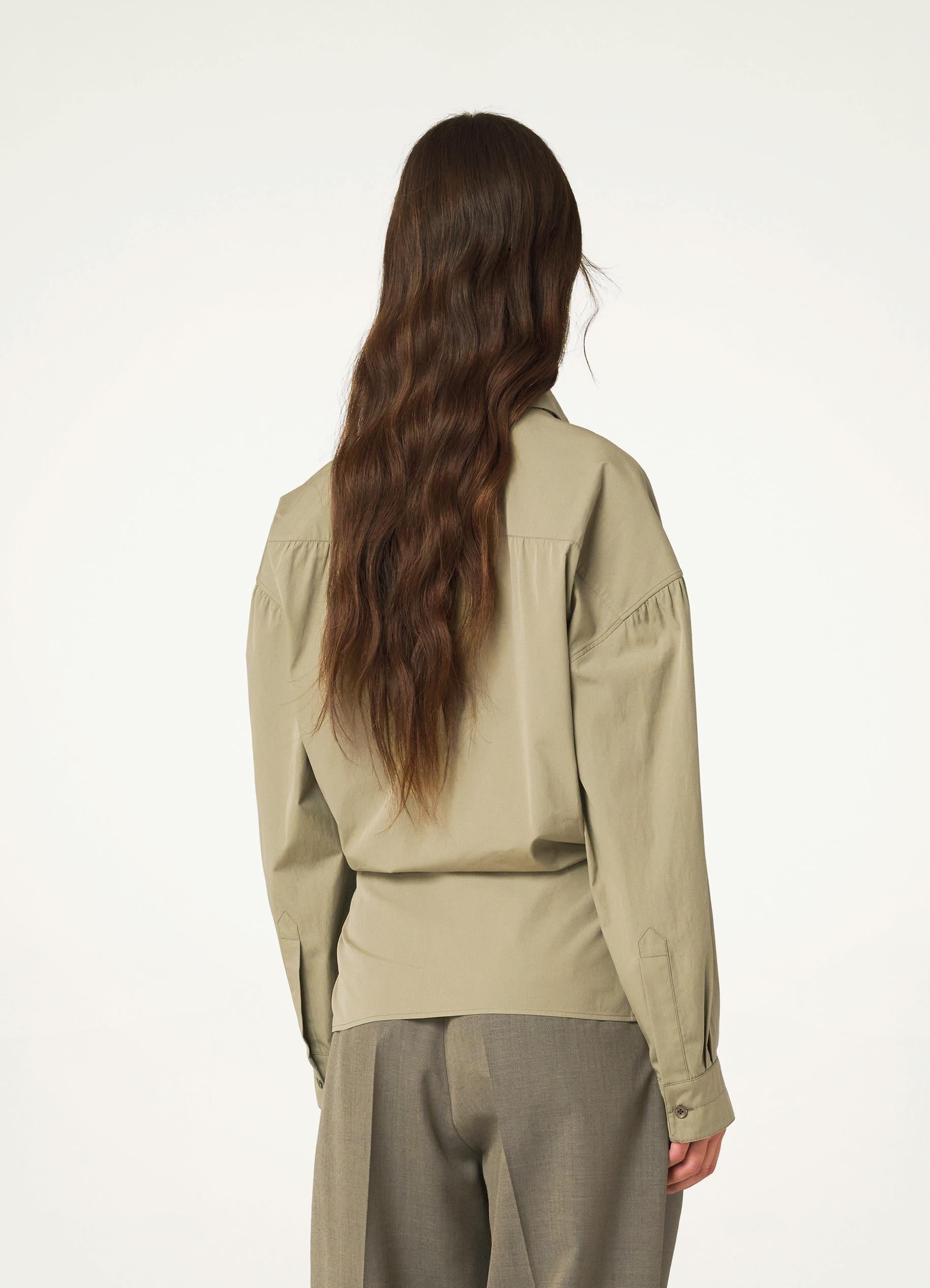 STRAIGHT COLLAR TWISTED SHIRT - 3