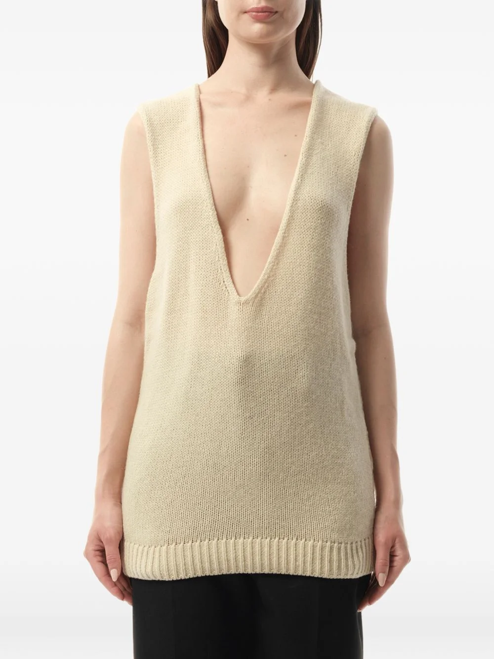 V-neck sleeveless sweater - 1