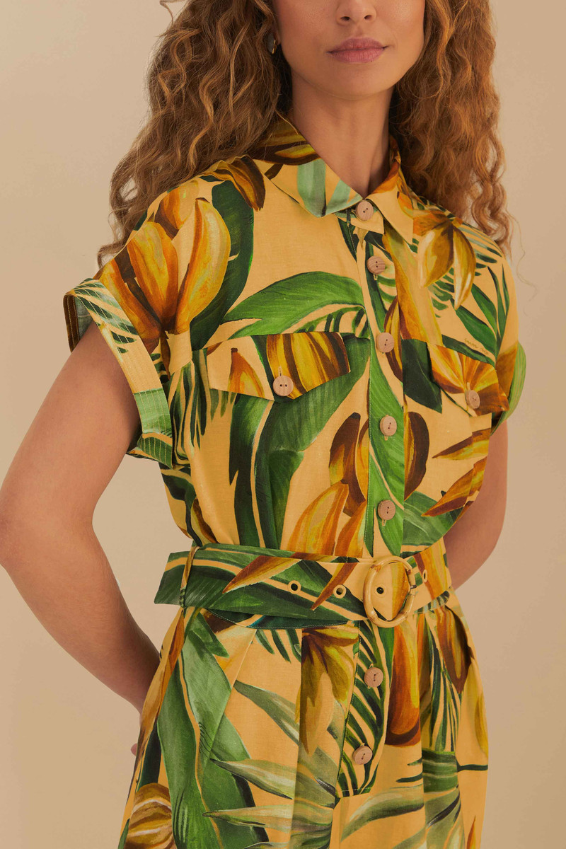 FARM RIO Yellow Bananart Romper outlook