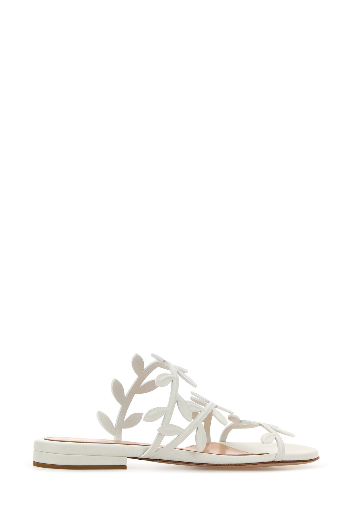 White nappa leather Flavia slippers - 3