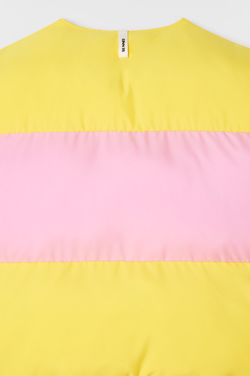 PUFFY GILET / pink & bright yellow 4