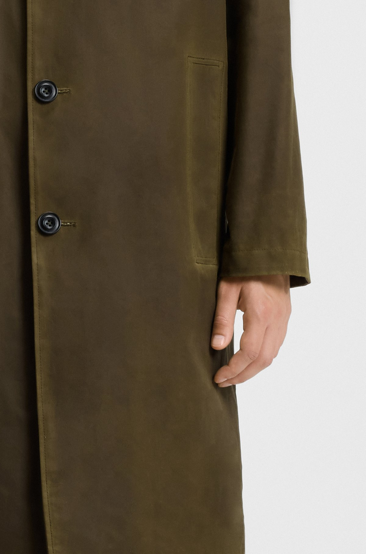 REGULAR-FIT COAT IN WAXED COTTON - 6