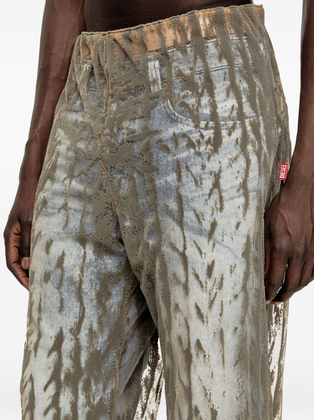 cable-print tulle trousers - 5