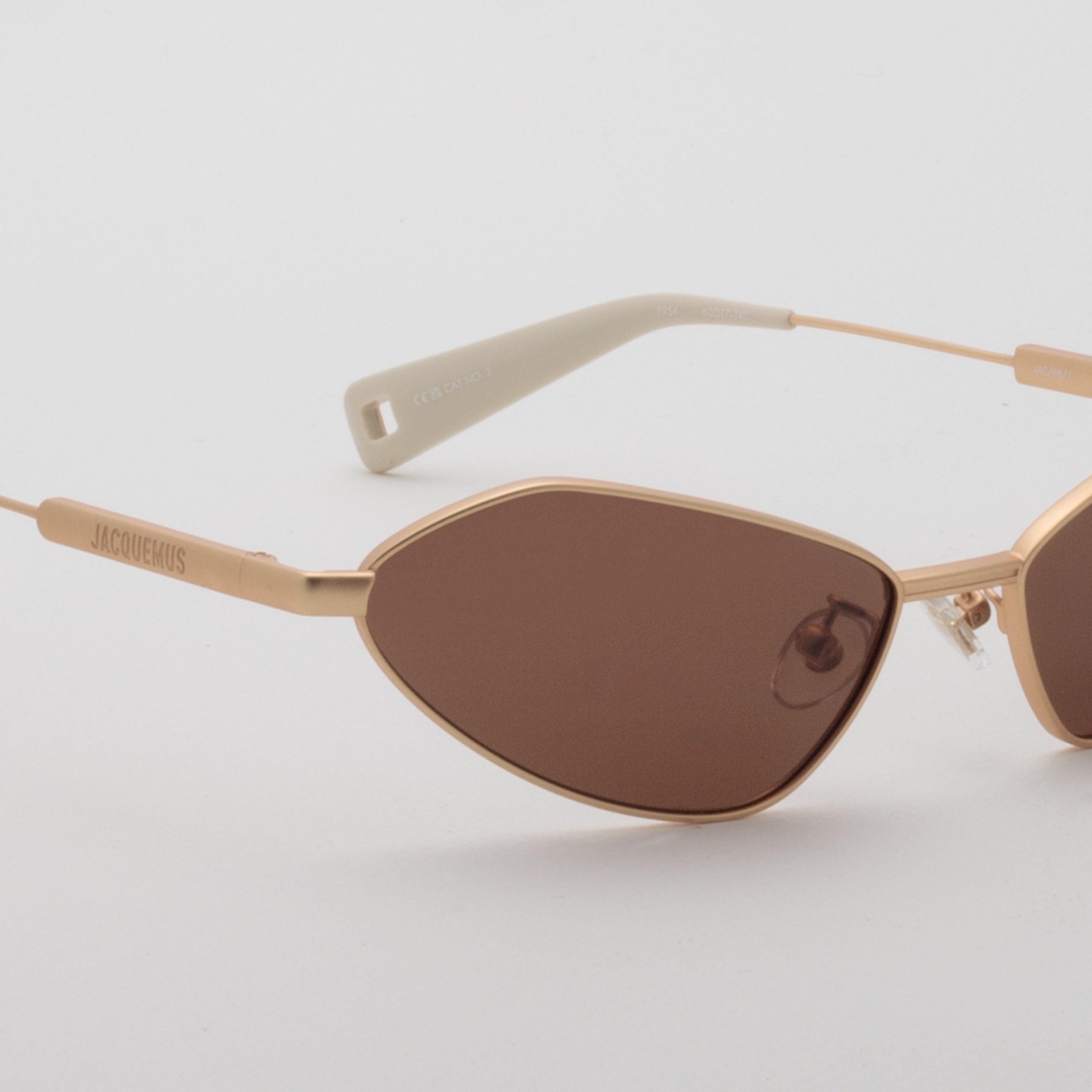 Bambino Angular Sunglasses in Metal Matt Gold - 3