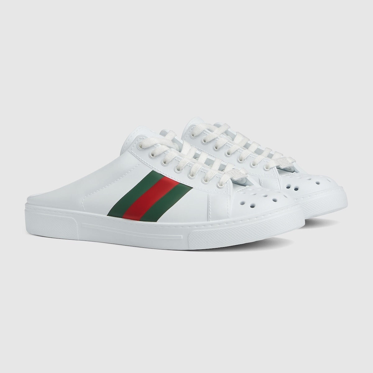 Gucci Ace Web Rubber Mules - 2