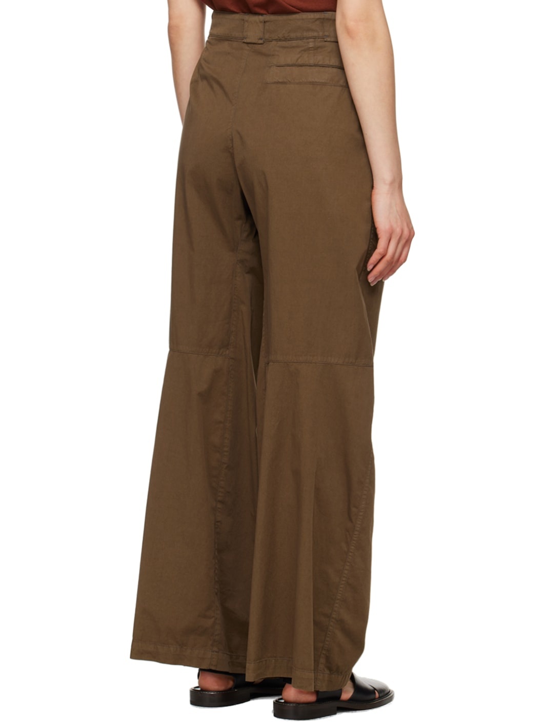 Brown Wide-Leg Trousers - 3