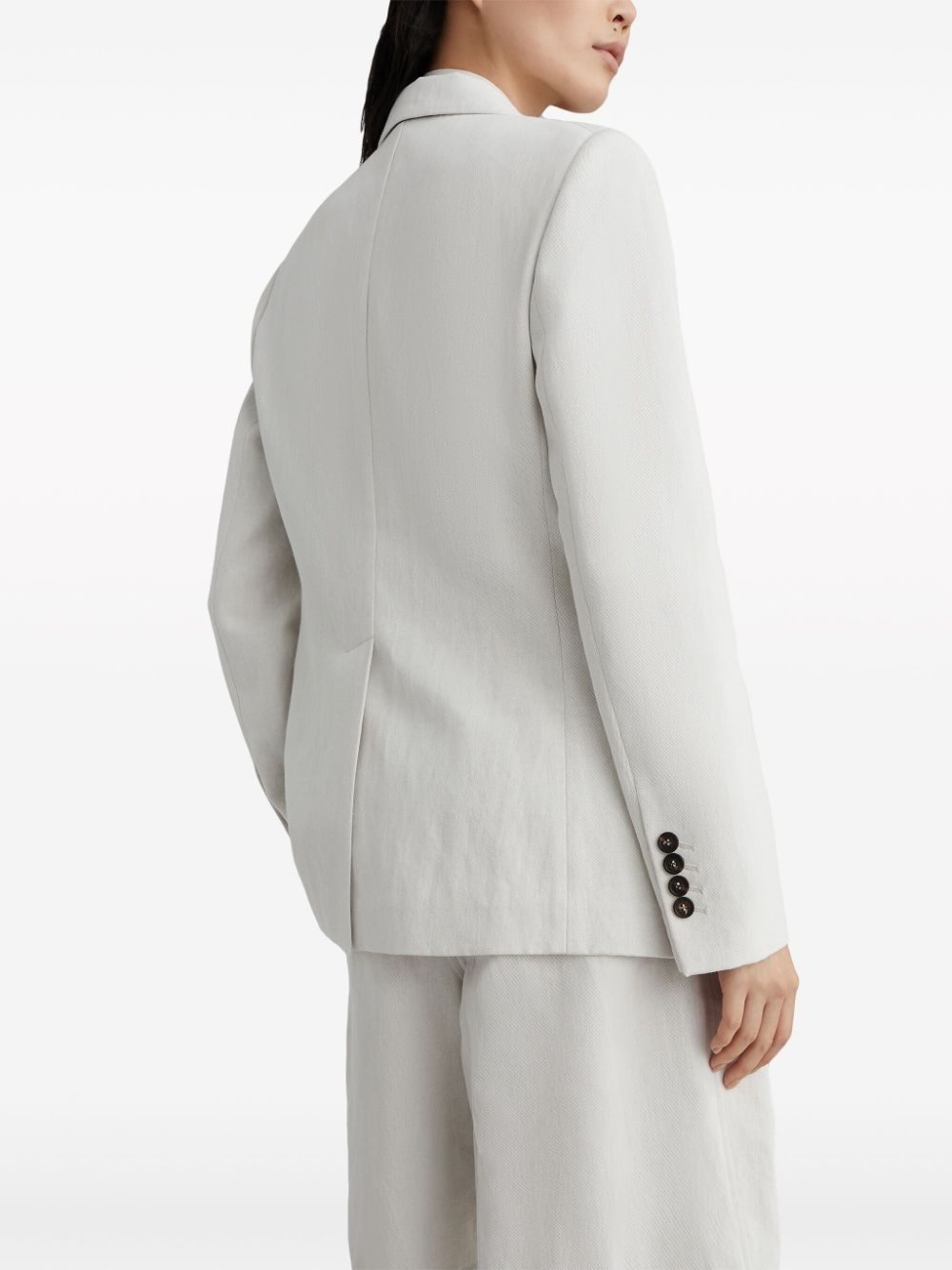 gabardine-weave single-breasted blazer - 4