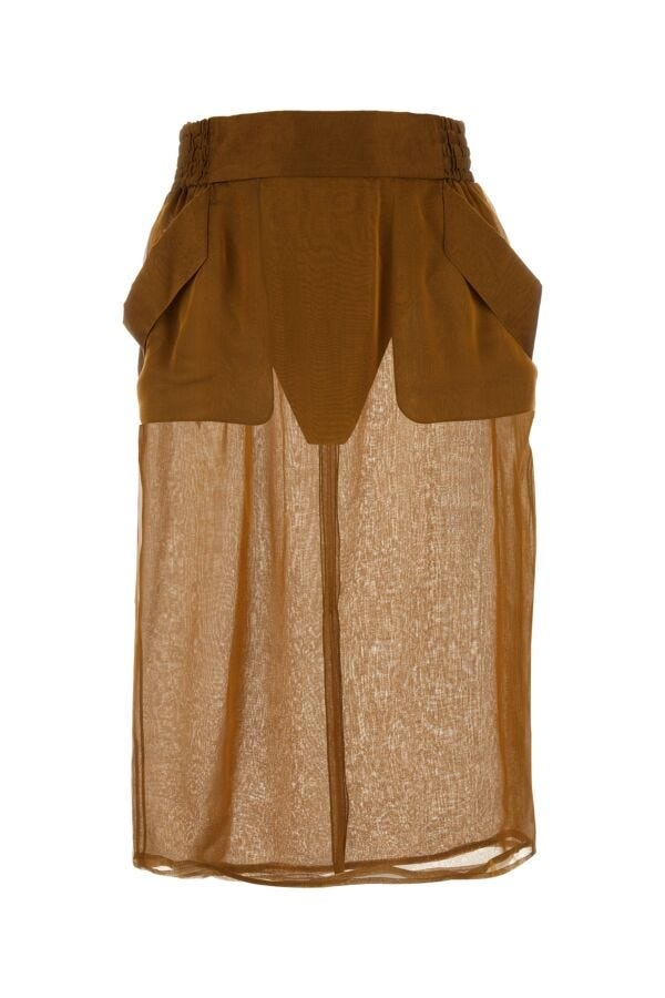 スカート Saint Laurent Copper Silk Skirt SAINT LAURENT Saint Laurent Women Copper Silk Skirt