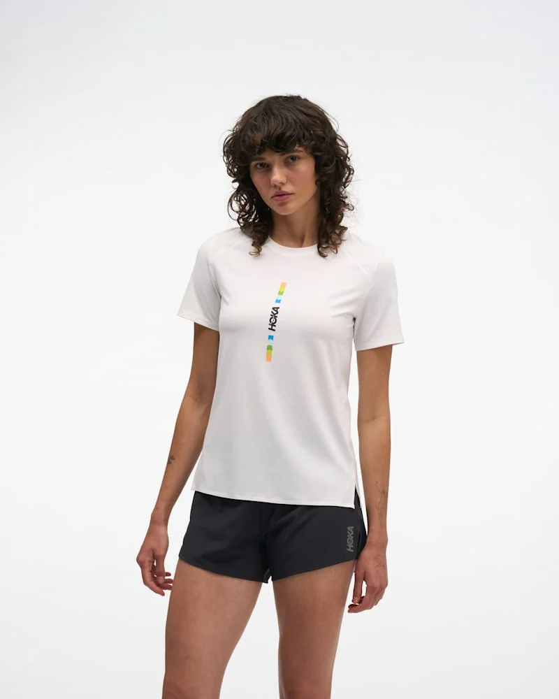 Women's EveryRun Short Sleeve Shirt in White/Multi - 1