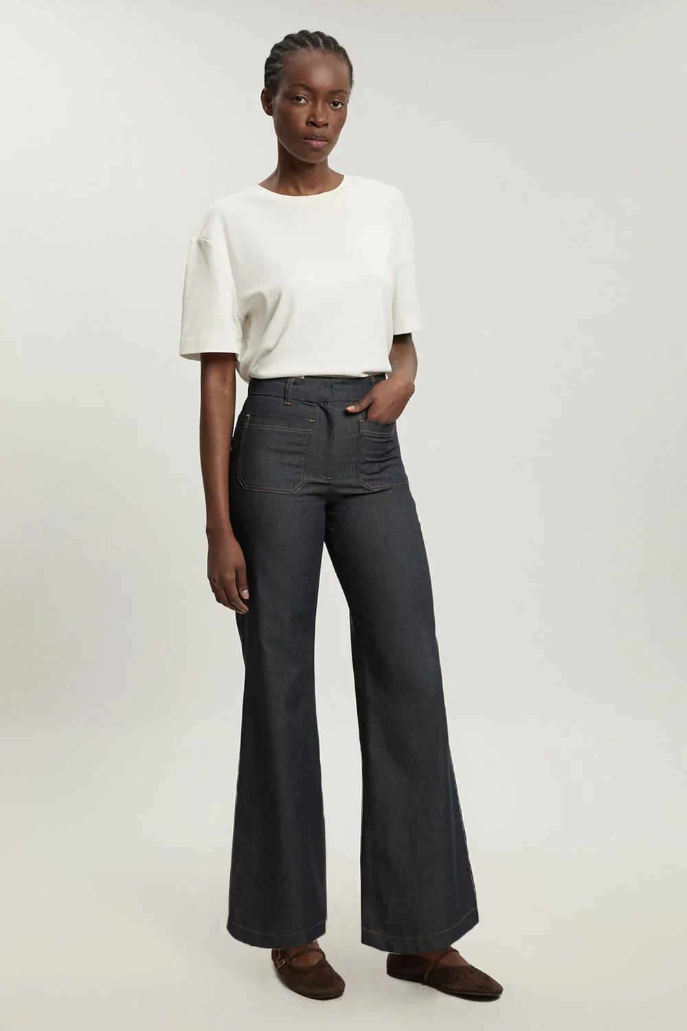 Tailored Denim Straight Leg Trouser - 1