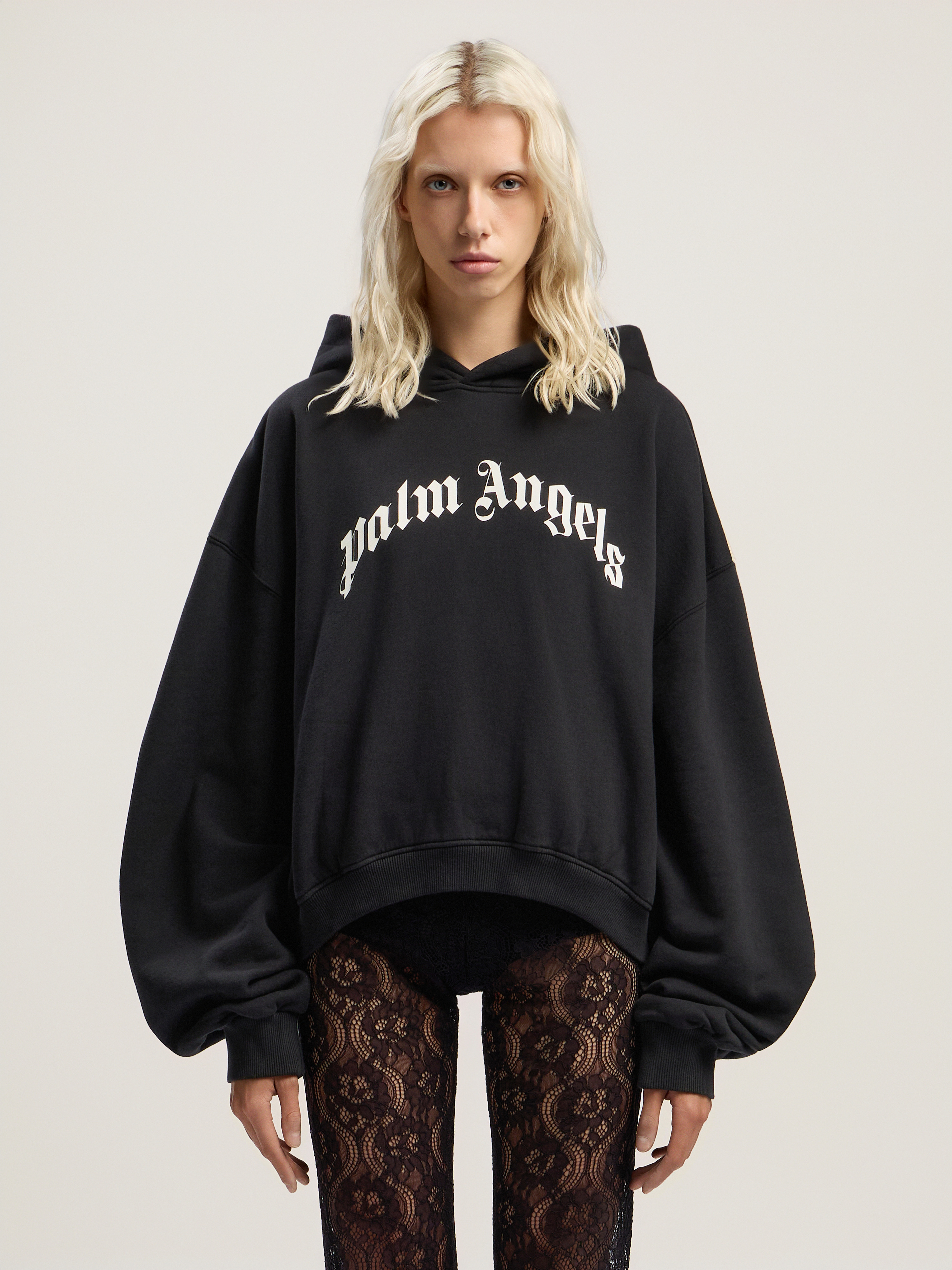 Curved Logo Track Crop Hoody - 2