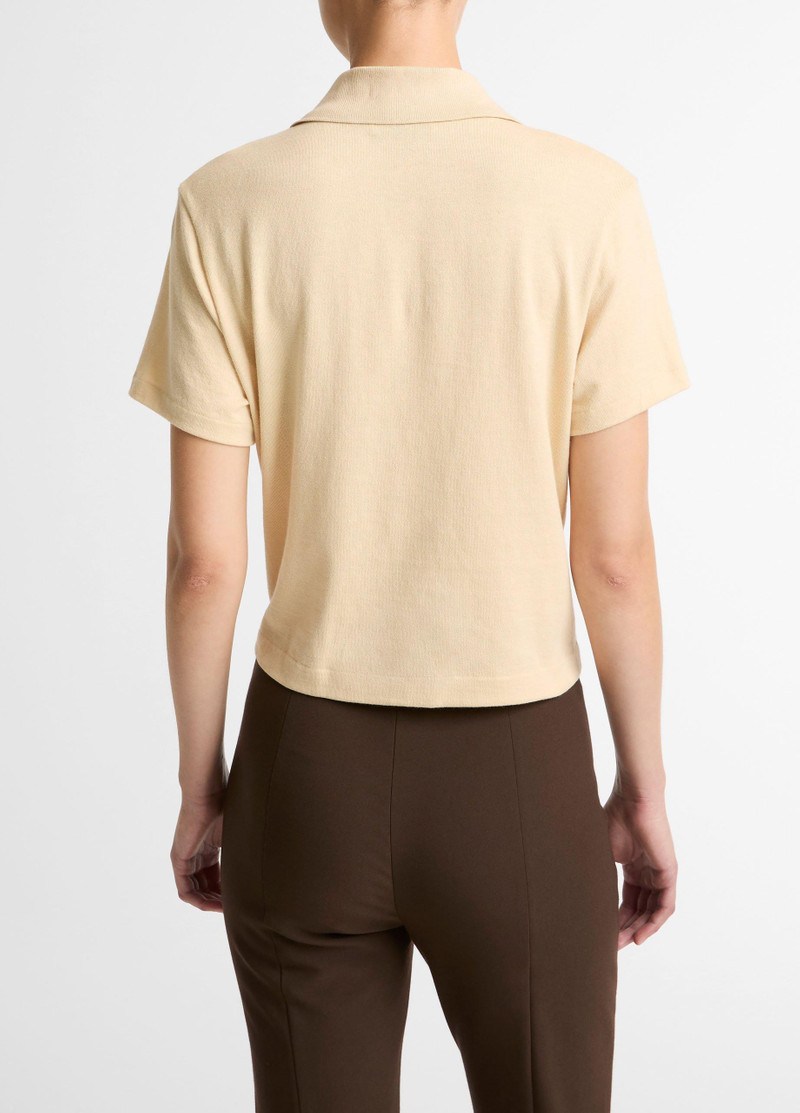 Vince Cotton Cropped Pocket Polo outlook
