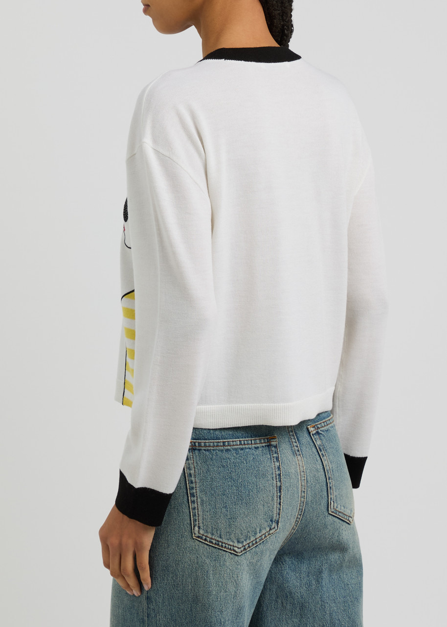 Alice + Olivia Gleeson Embellished Stretch-wool Jumper - 3