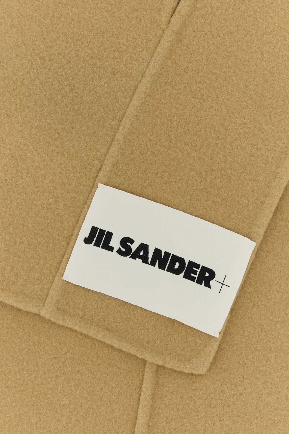 Jil Sander Women Camel Wool Scarf - 2
