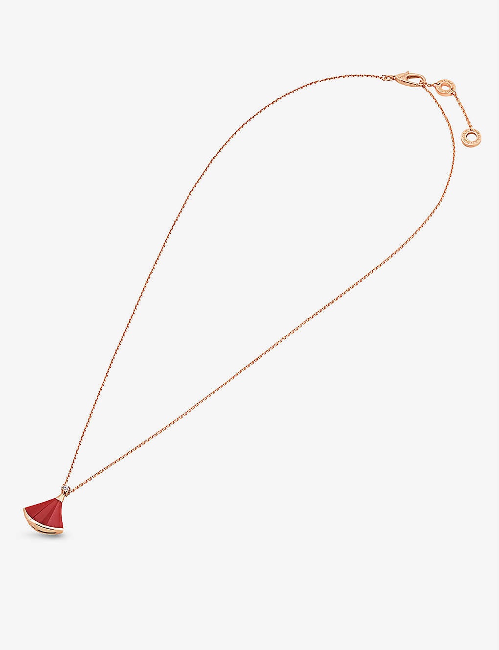 Divas Dream 18ct rose-gold, carnelian and 0.03ct round-cut diamond pendant necklace - 2