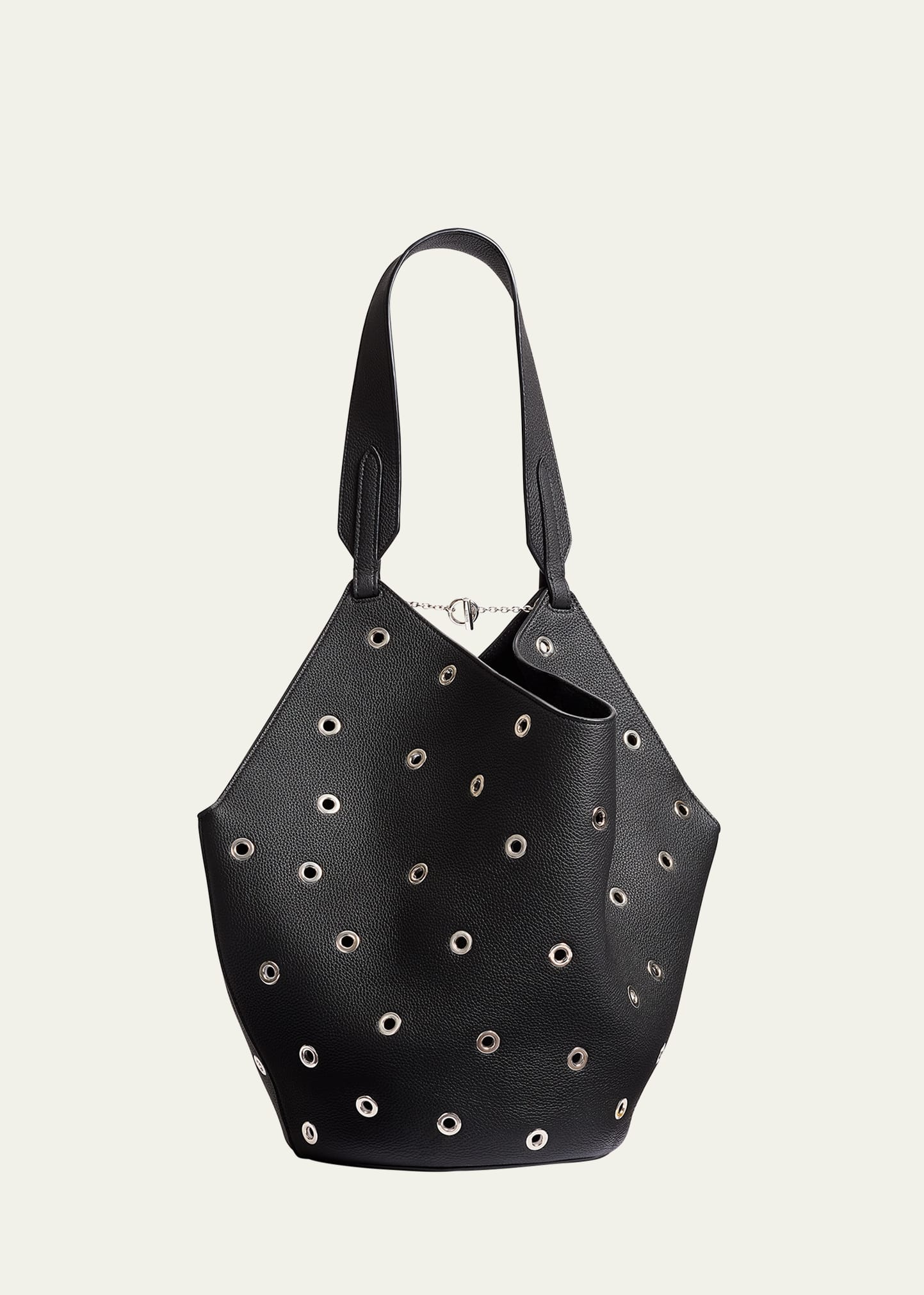 Lotus Small Grommet Calfskin Tote Bag - 1