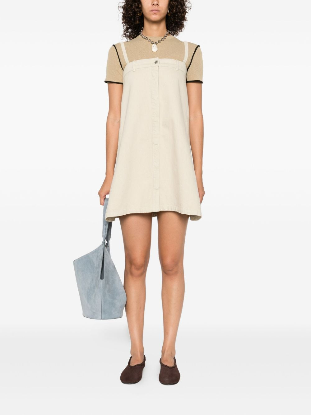 button-front sleeveless mini dress - 2