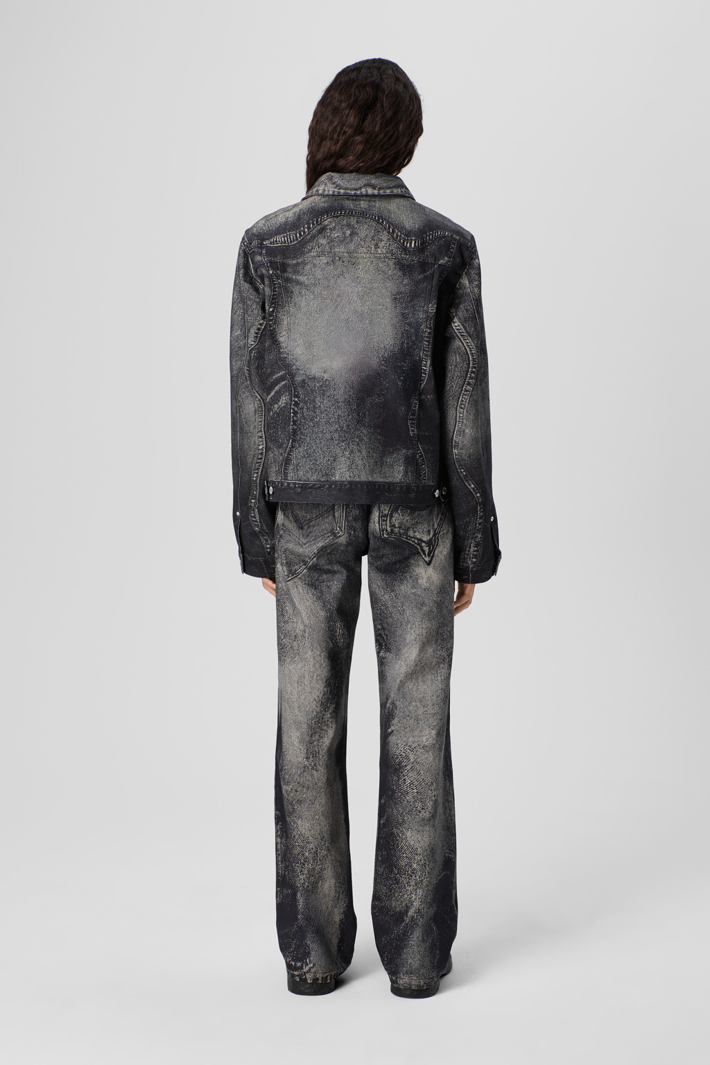 Black-Gray Denim Jacket - 5