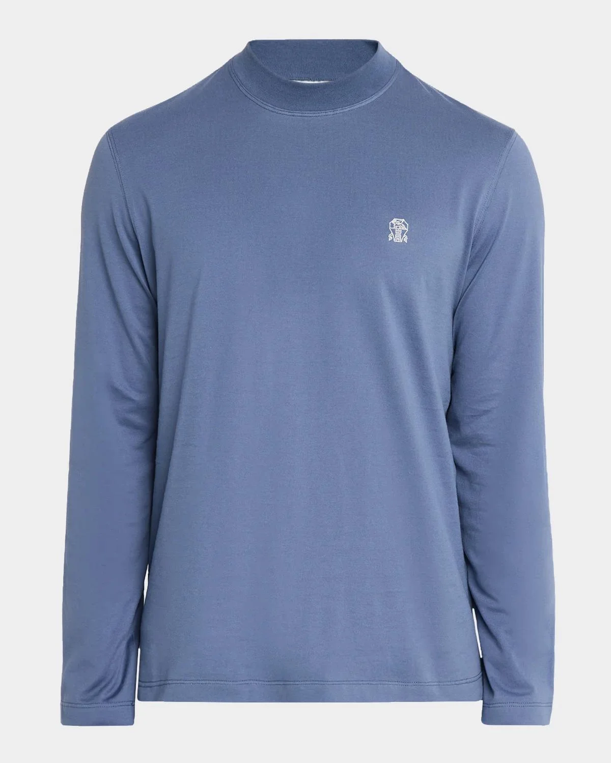 Men's Cotton Crest Mock Neck T-Shirt - 1