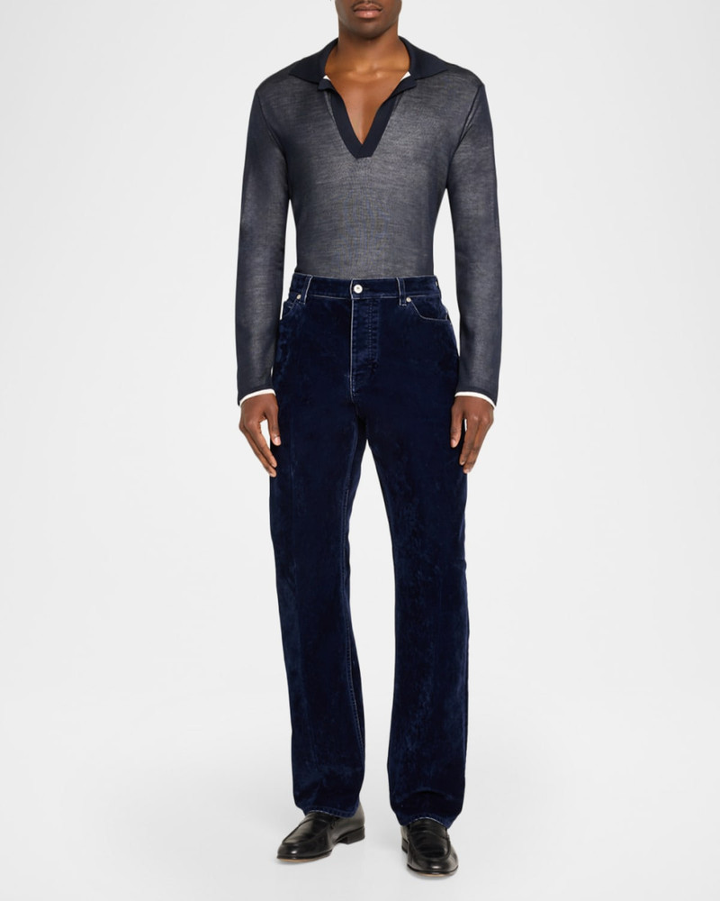 FERRAGAMO Men's Bleached-Effect Straight Leg Five-Pocket Pants outlook