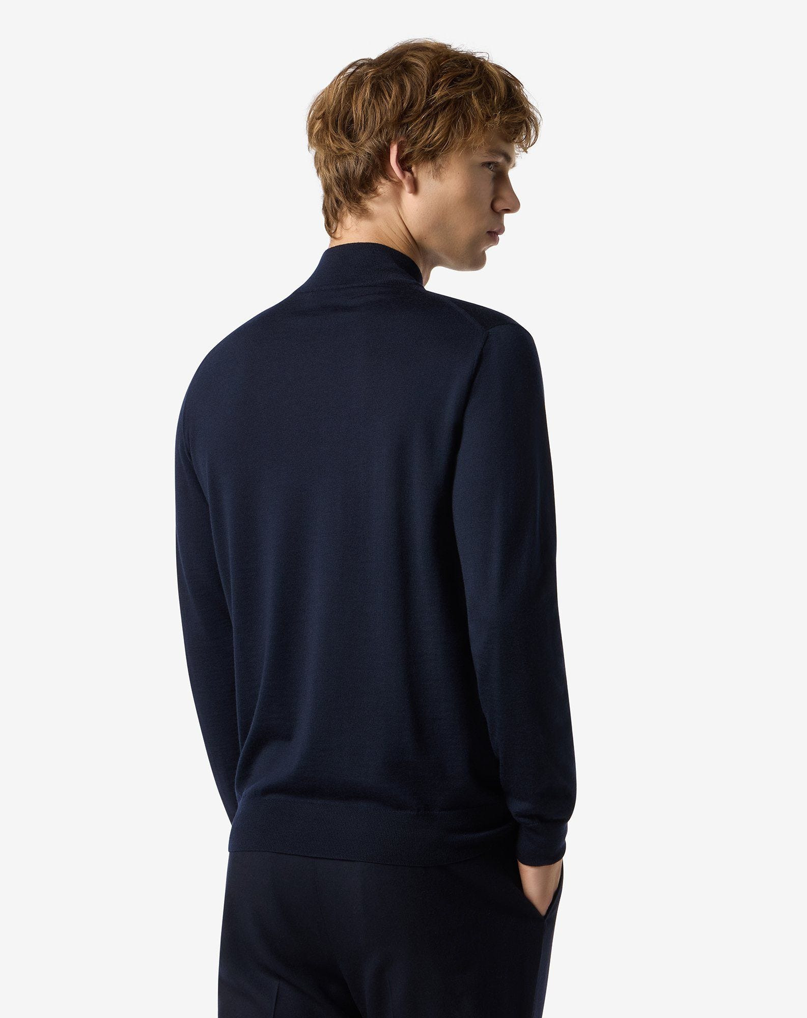 Blue ultra fine 120's wool turtleneck - 3