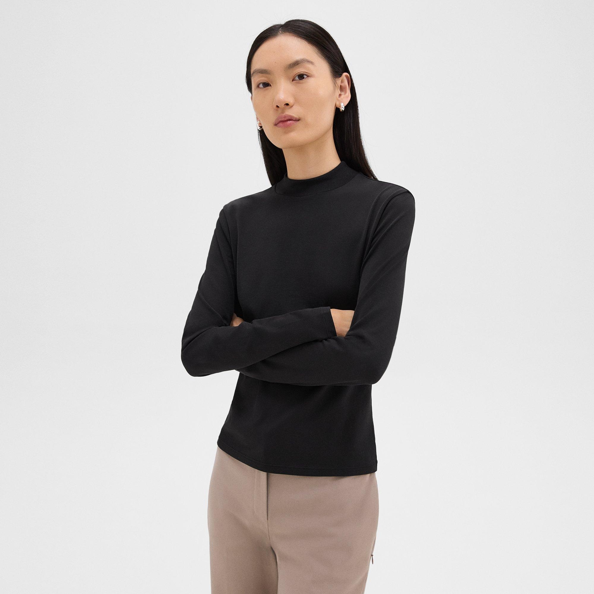 Tiny Mock Neck Tee in Organic Cotton - 2