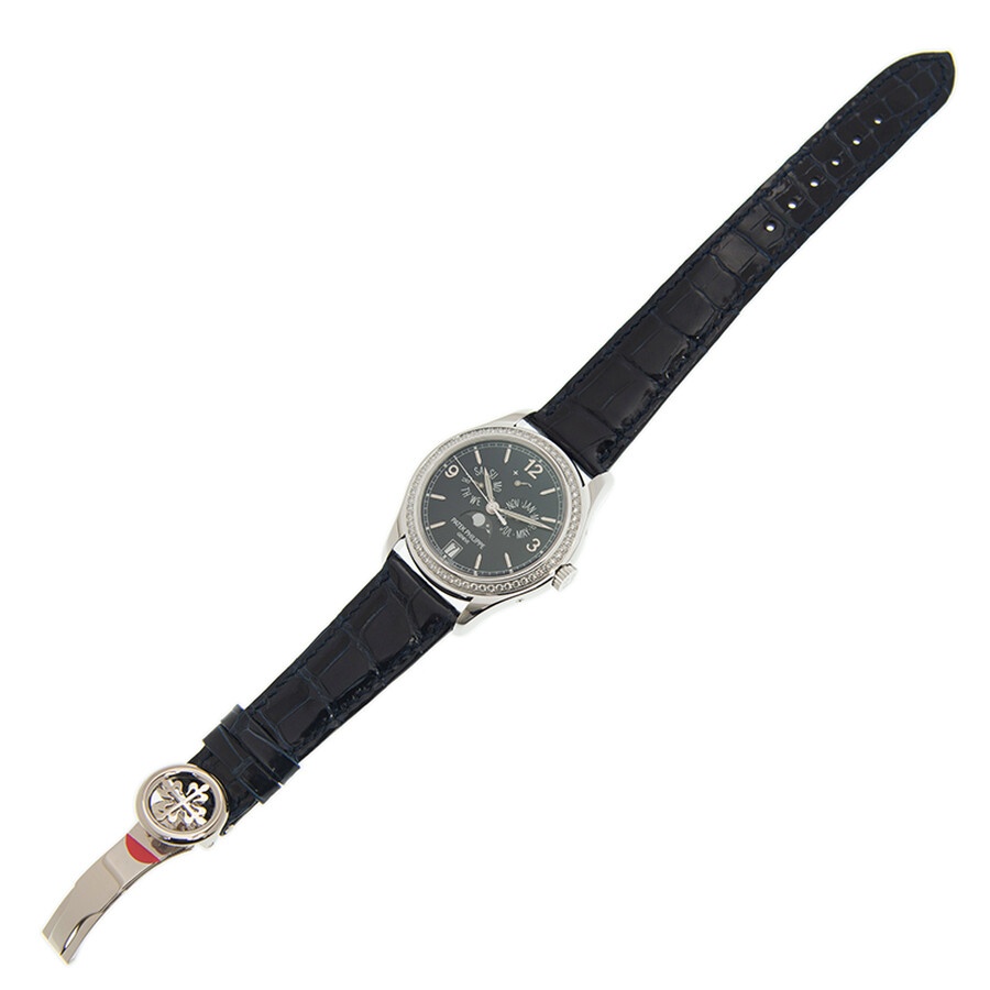 Patek Philippe Complications Annual Calendar Blue Dial 18kt White Gold Diamond Blue Leather Men's Wa - 2