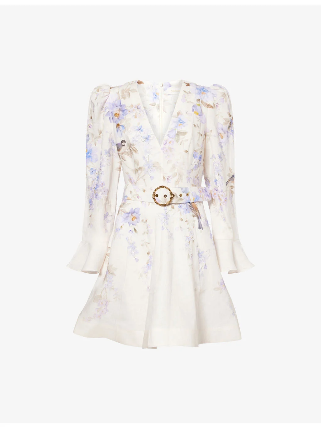 Luna Plunge Linen Mini Dress - 1