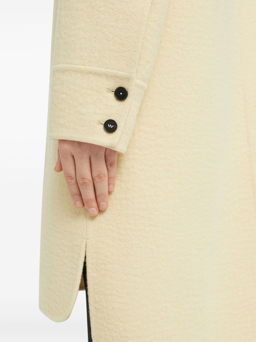 single-breasted virgin wool coat - 5