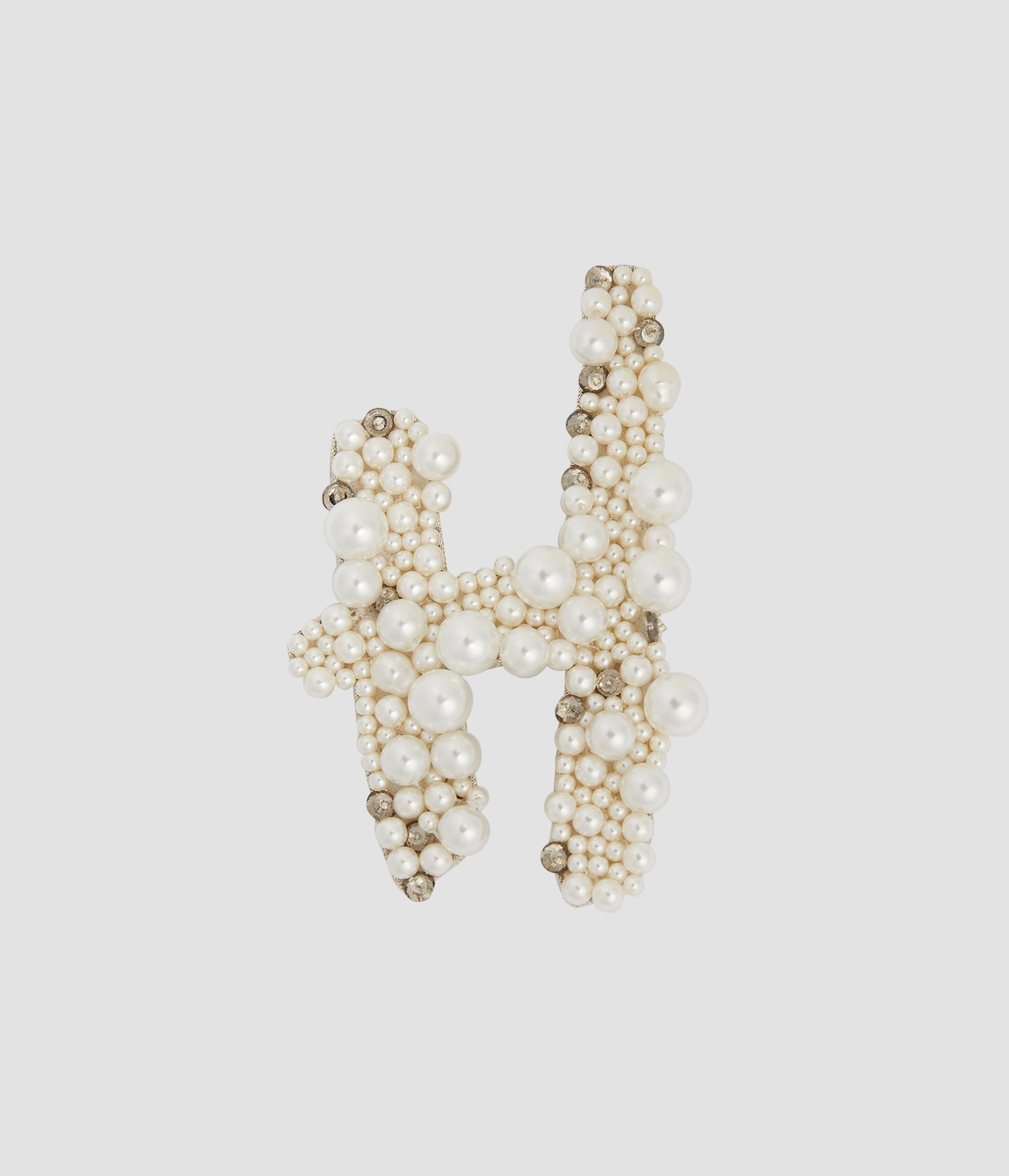PEARL ALPHABET BROOCH H - 1