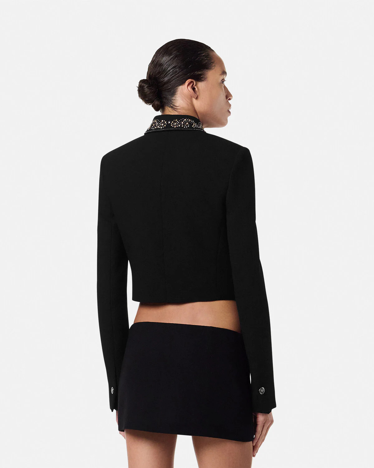 Studded Wool Crop Jacket - 5
