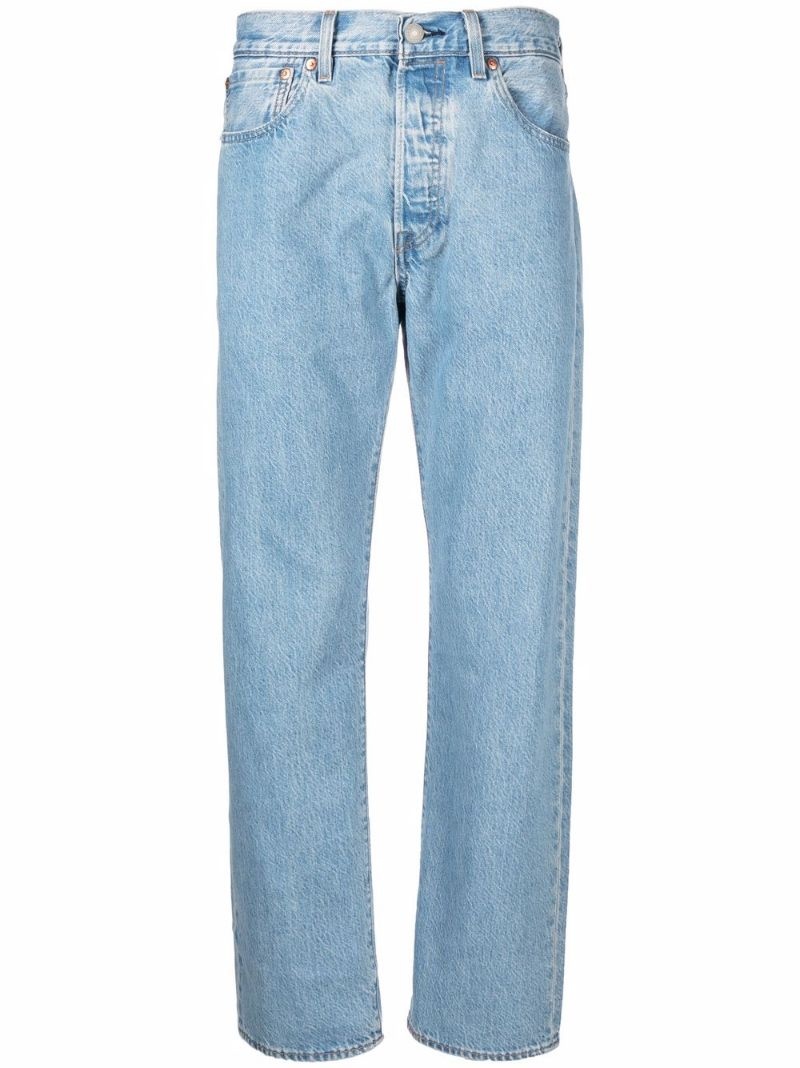 light-wash straight-leg jeans - 1