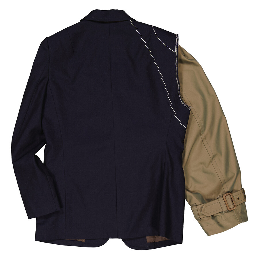 Kolor Ladies Navy Deconstructed Panelled Single-Breasted Blazer - 6