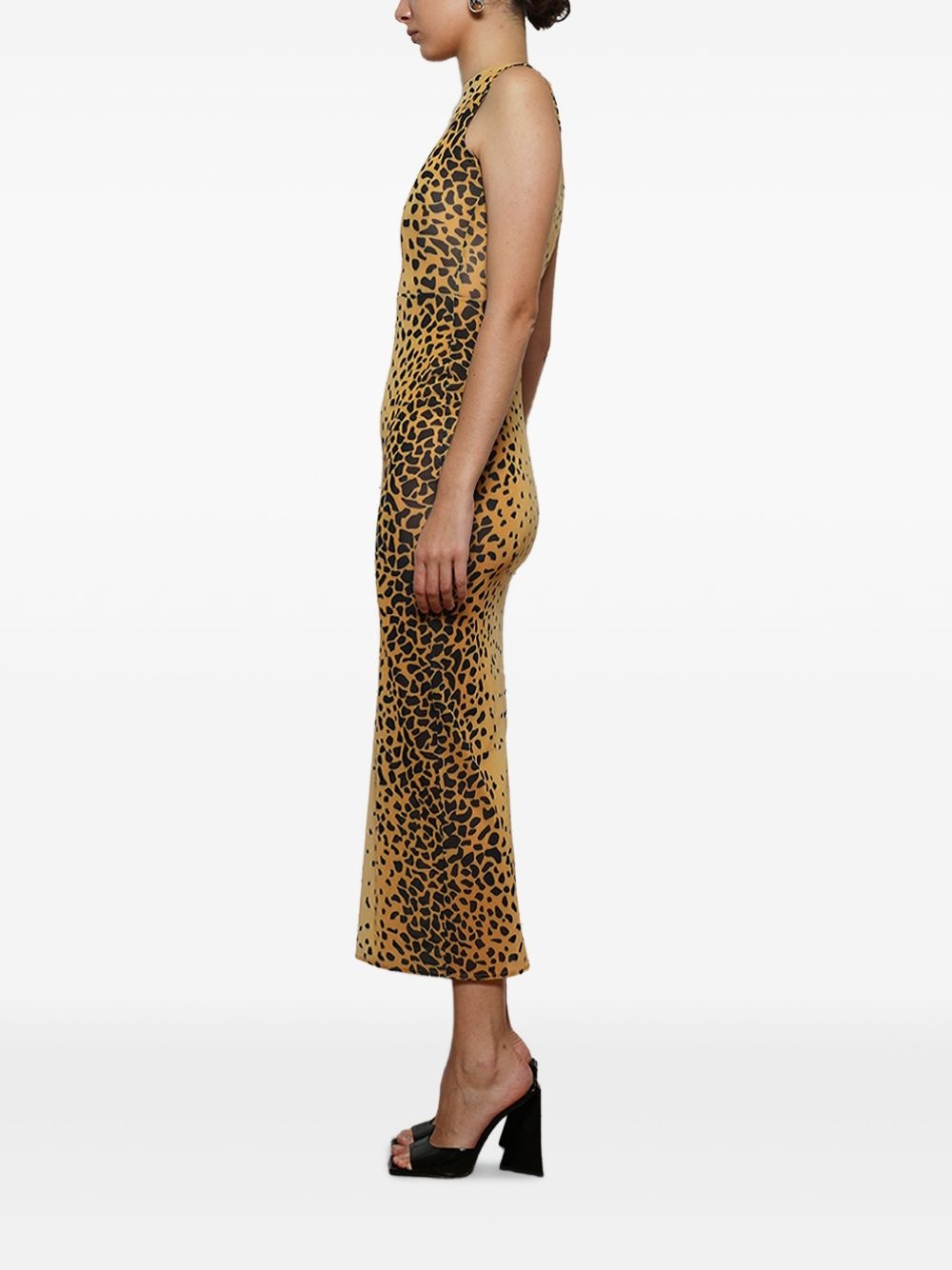 sleeveless mesh midi dress - 3