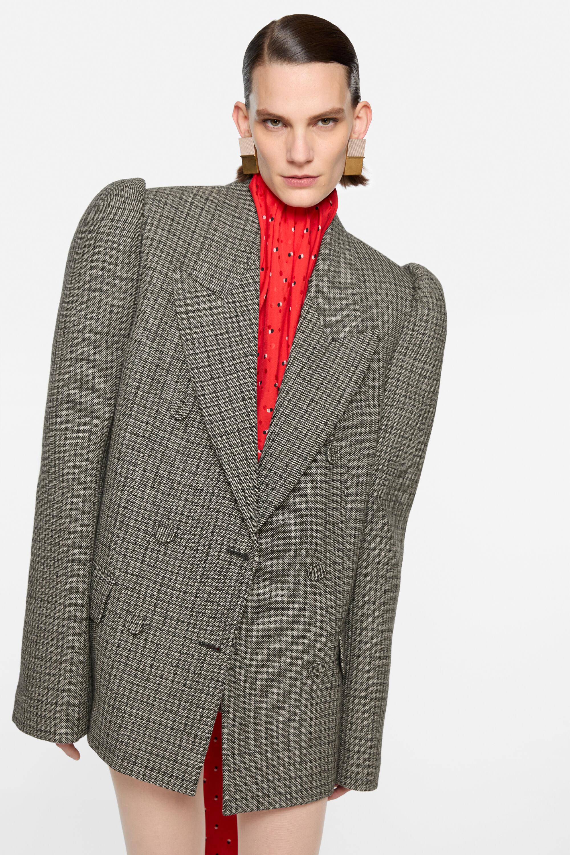 Double-breasted suit jacket - Black/white - 4