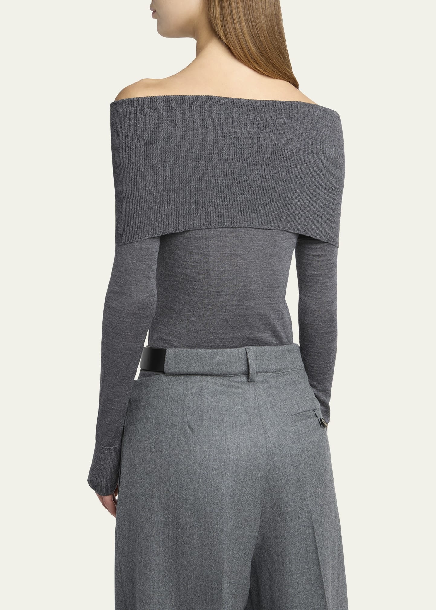 Off-the-Shoulder Wool Sweater - 3
