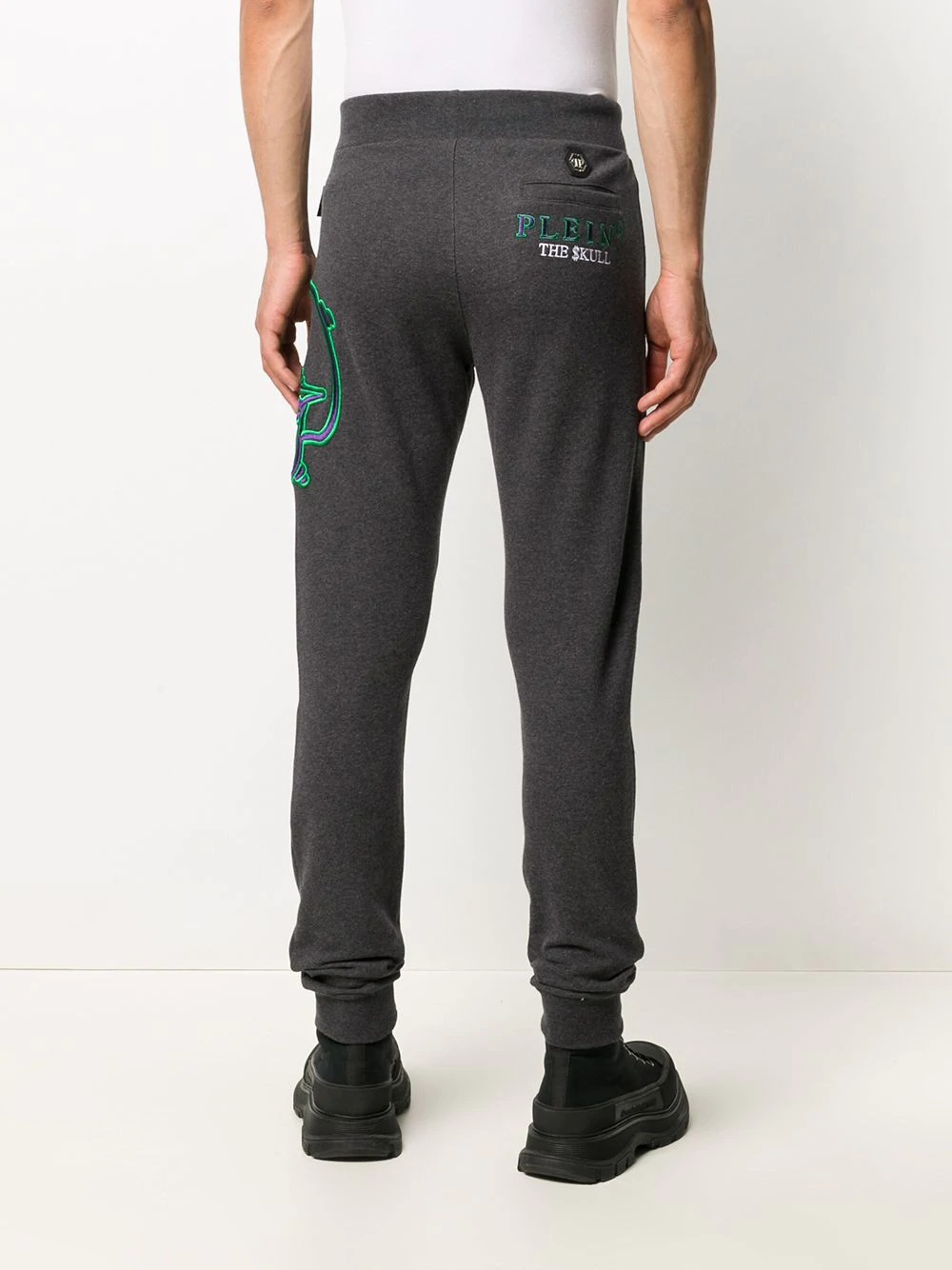 embroidered skull track pants - 4