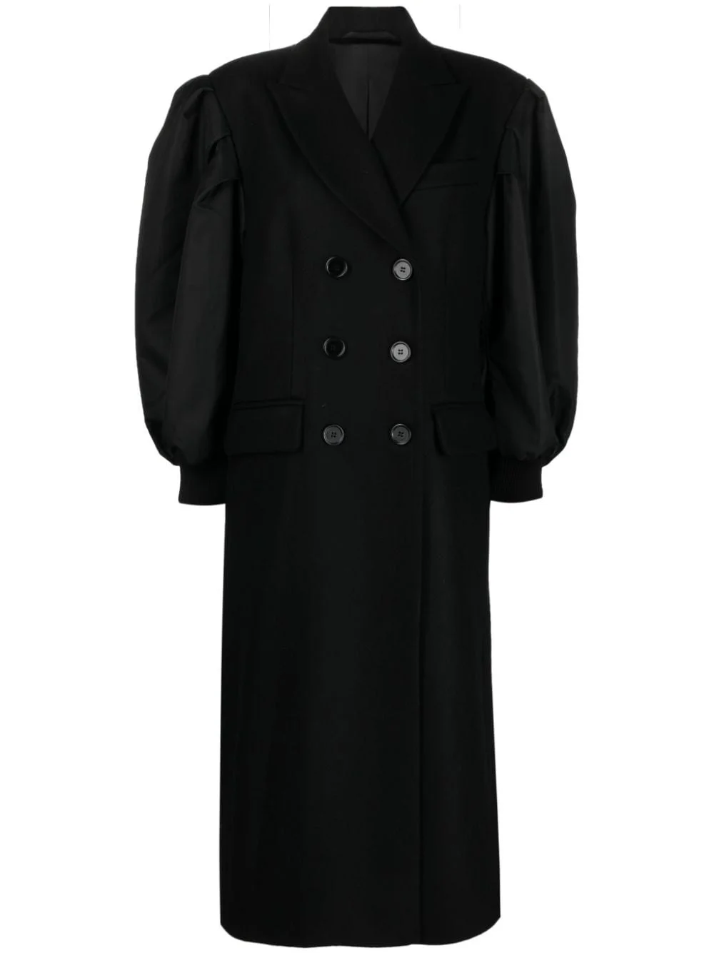 double-breasted wool-blend coat - 1
